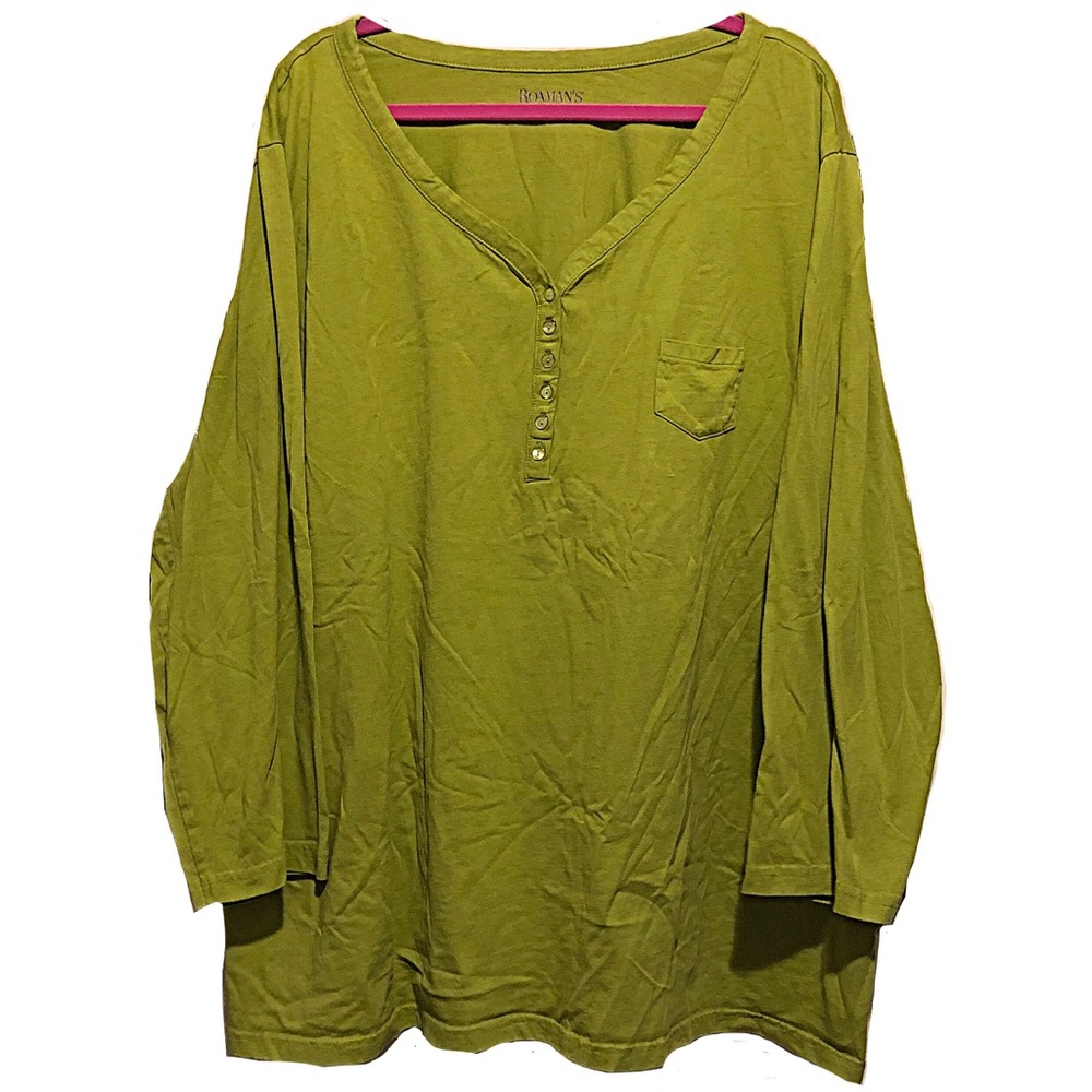 DONATED Tee-Long sleeve v-neck Henley